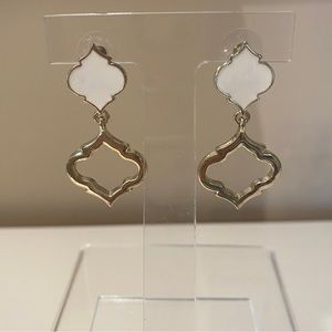 Spartina 449 gold and white enamel statement earrings